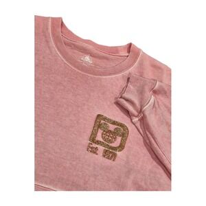 Walt Disney World Spirit Jersey Pink Rose Gold Puff Glitter LS Women's S